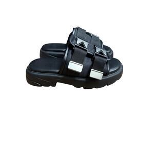 BOTTEGA VENETA Flash Black Rubber Slide Sandals Size 40 US 7M/8.5W
